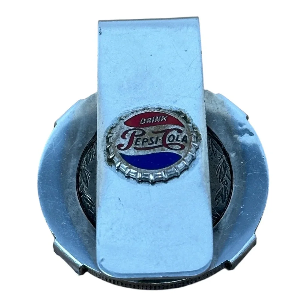 Vintage‎ 1888 Morgan Silver Dollar Pepsi Cola Bottle Cap Money Clip